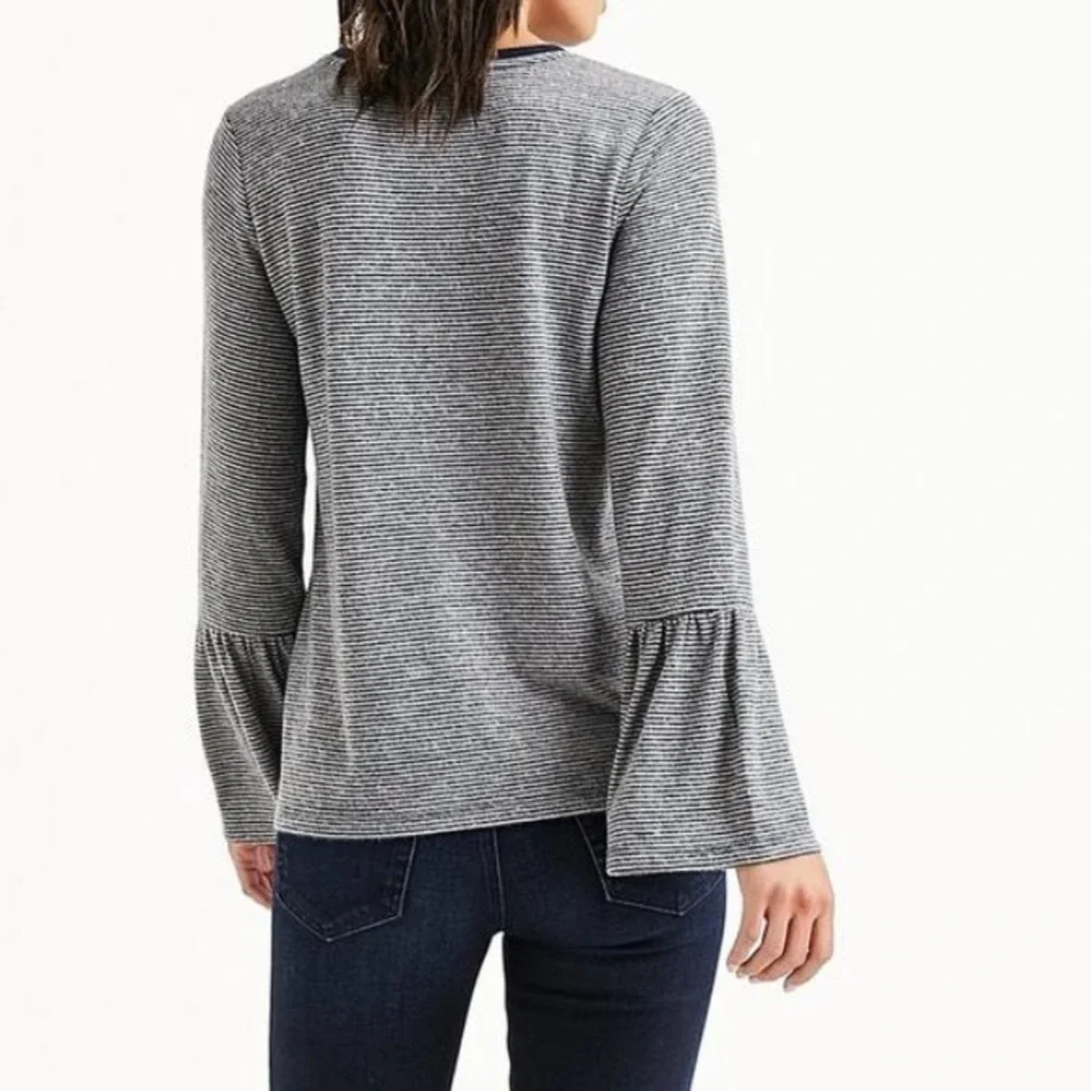 Lucky Brand Striped Bell Sleeve Top - Picture 6 of 7